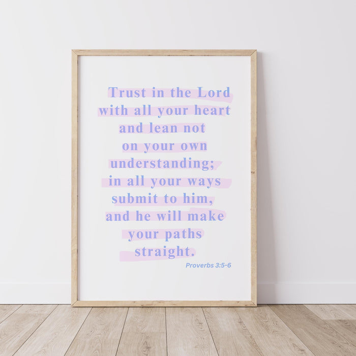 Proverbs Modern Christian Art God Wall Art Scripture Decor Blue Pink Wallart Bible Verse Wall Art Spiritual Art Religious Digital Download