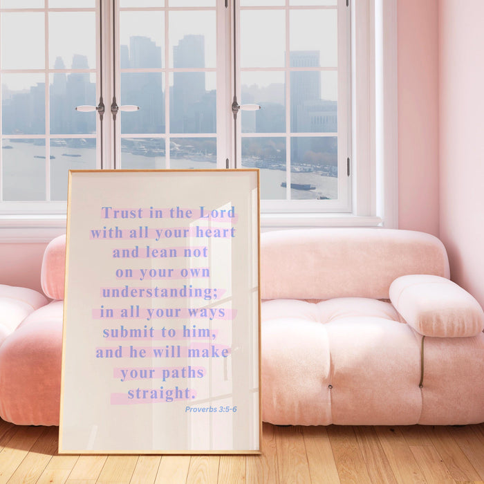 Proverbs Modern Christian Art God Wall Art Scripture Decor Blue Pink Wallart Bible Verse Wall Art Spiritual Art Religious Digital Download