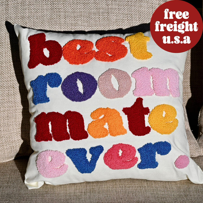 Best roomie gift embroidered pillow dorm room decor roomate gift personalized dorm throw cushion daughter gift birthday custom throw pillow