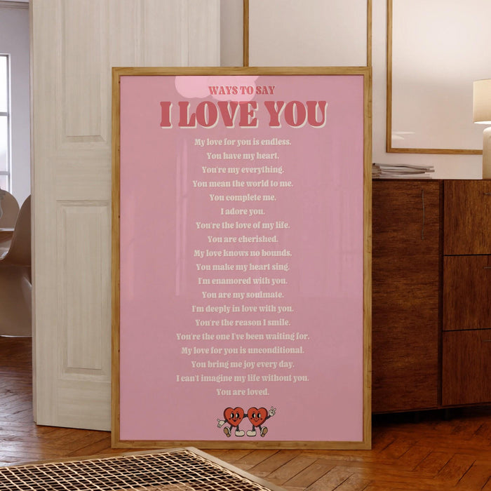 Ways to say i love you girly wall art y2k room decor, retro wall art coquette room decor, bar cart art large wall art preppy dorm decor