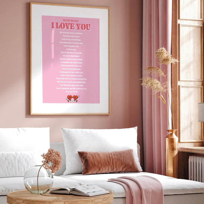 Ways to say i love you girly wall art y2k room decor, retro wall art coquette room decor, bar cart art large wall art preppy dorm decor