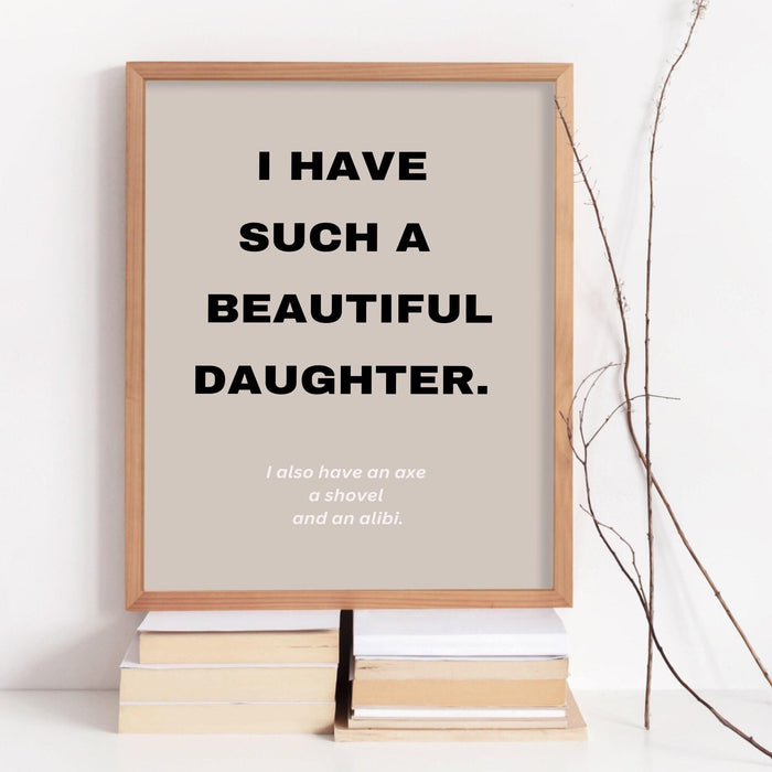 Trendy retro wall art, daughter gift for father, funny gift for dad, apartment wall decor, instant digital download