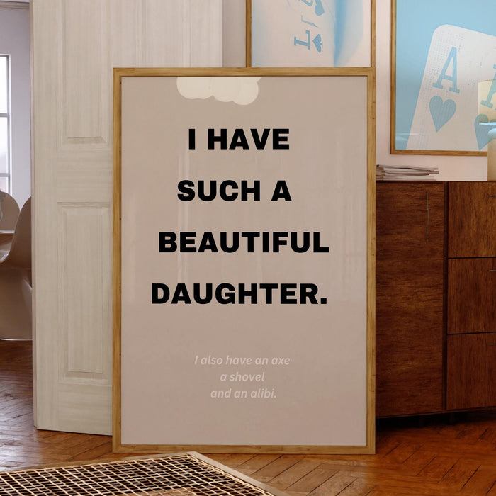 Trendy retro wall art, daughter gift for father, funny gift for dad, apartment wall decor, instant digital download