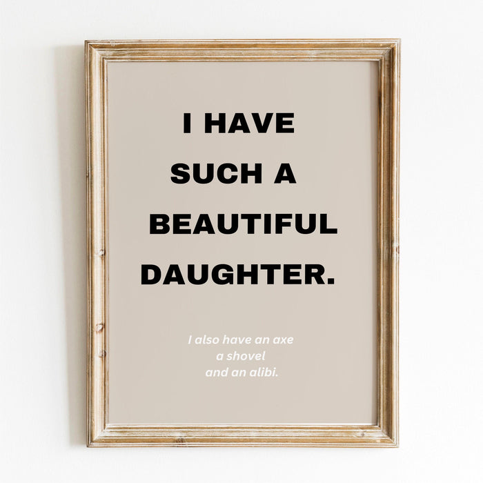 Trendy retro wall art, daughter gift for father, funny gift for dad, apartment wall decor, instant digital download