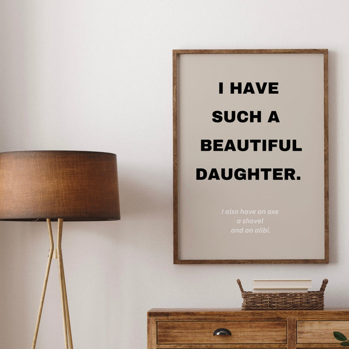 Trendy retro wall art, daughter gift for father, funny gift for dad, apartment wall decor, instant digital download