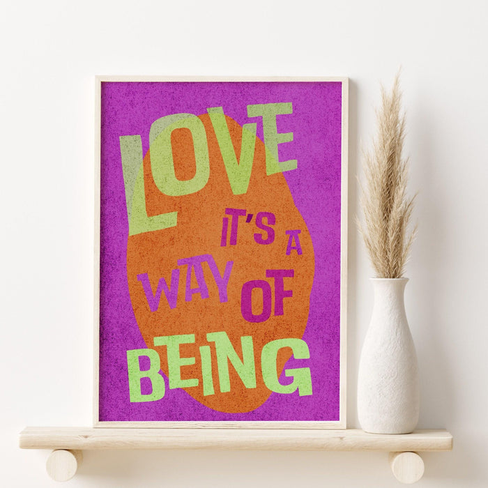 Trendy retro wall art | retro trendy aesthetic print | pink poster | trendy art | typographic wall art | maximalist vivid printable download