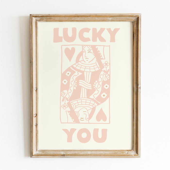 Trendy retro wall art set of 3, retro trendy aesthetic print,lucky you poster,beige print,trendy wall art,funny art, minimalist, digital art