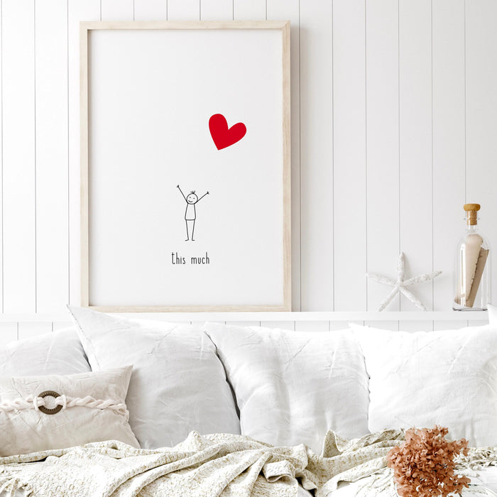 Trendy retro wall art set of 2, black and white minimalist print aesthetic print,i love you poster, cute quirky digital art