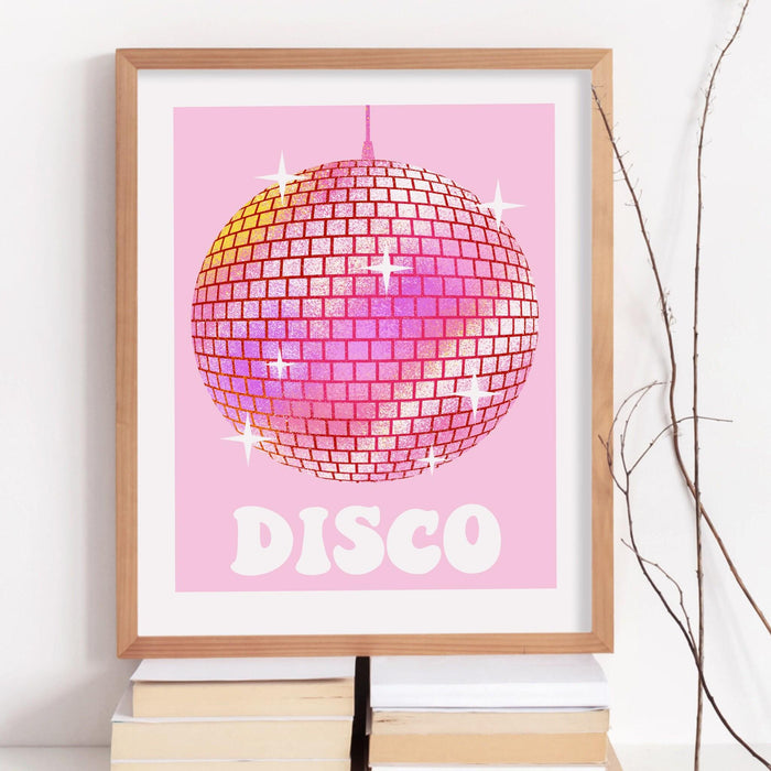 Trendy retro disco ball poster | retro print | preppy poster | disco poster | trendy retro | disco ball decor  | preppy prints | minimalist