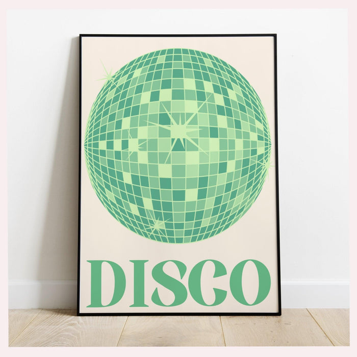 Trendy retro disco ball poster | retro print | preppy poster | disco poster | trendy retro | disco ball decor  | preppy prints | minimalist