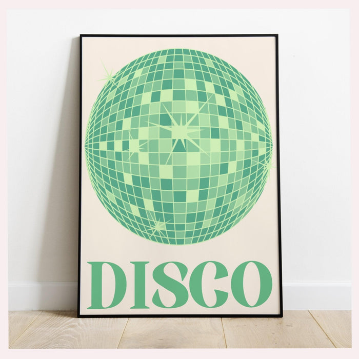 Trendy retro disco ball poster | retro print | preppy poster | disco poster | trendy retro | disco ball decor  | preppy prints | minimalist
