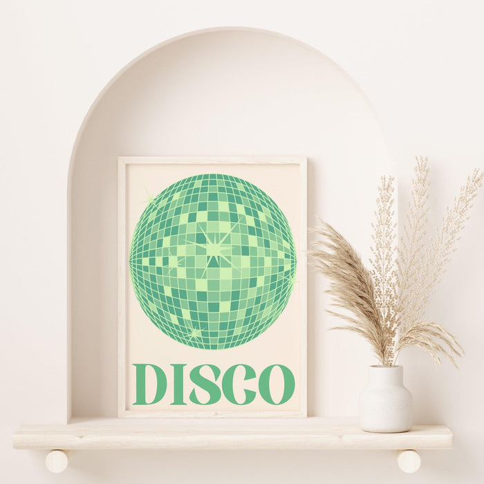 Trendy retro disco ball poster | retro print | preppy poster | disco poster | trendy retro | disco ball decor  | preppy prints | minimalist