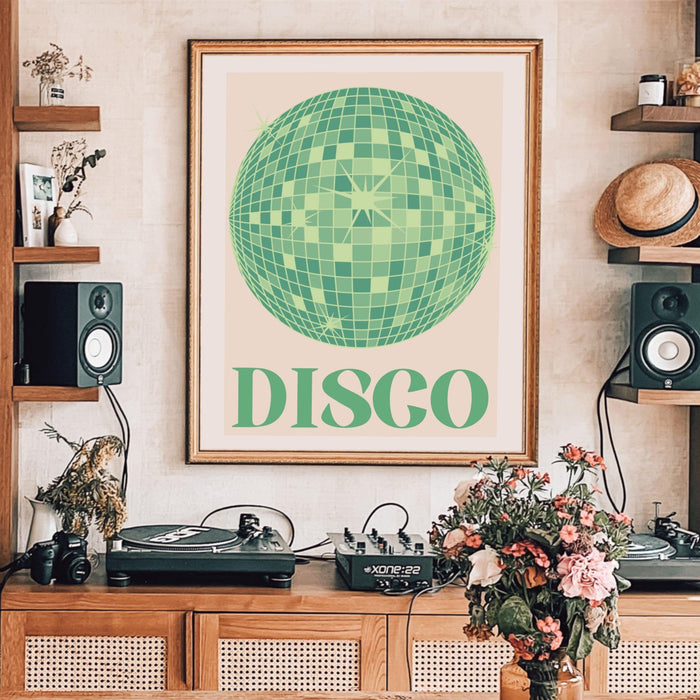 Trendy retro disco ball poster | retro print | preppy poster | disco poster | trendy retro | disco ball decor  | preppy prints | minimalist