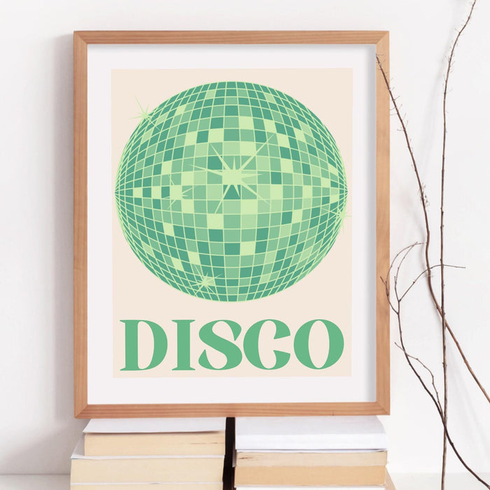 Trendy retro disco ball poster | retro print | preppy poster | disco poster | trendy retro | disco ball decor  | preppy prints | minimalist
