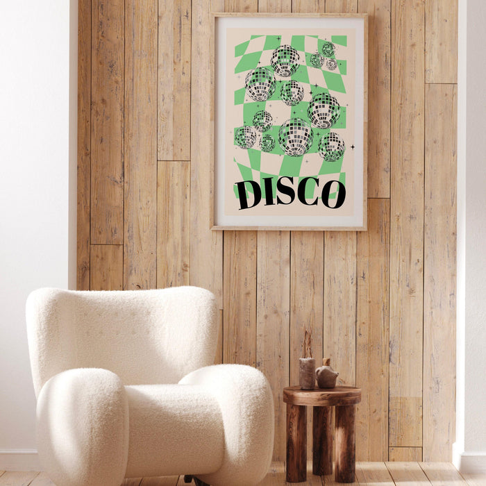 Trendy retro disco ball poster | retro print | preppy poster | disco poster | trendy retro | disco ball decor  | preppy prints | minimalist