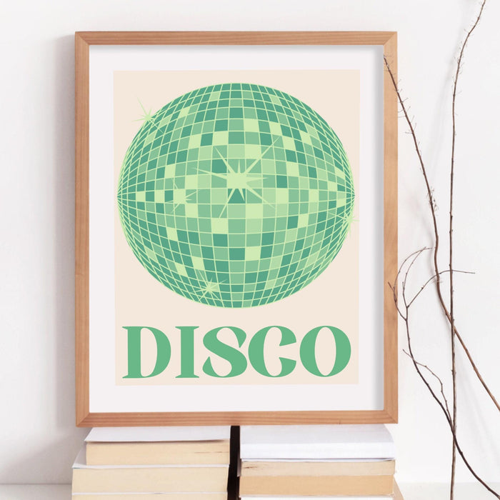 Trendy retro disco ball poster | retro print | preppy poster | disco poster | trendy retro | disco ball decor  | preppy prints | minimalist