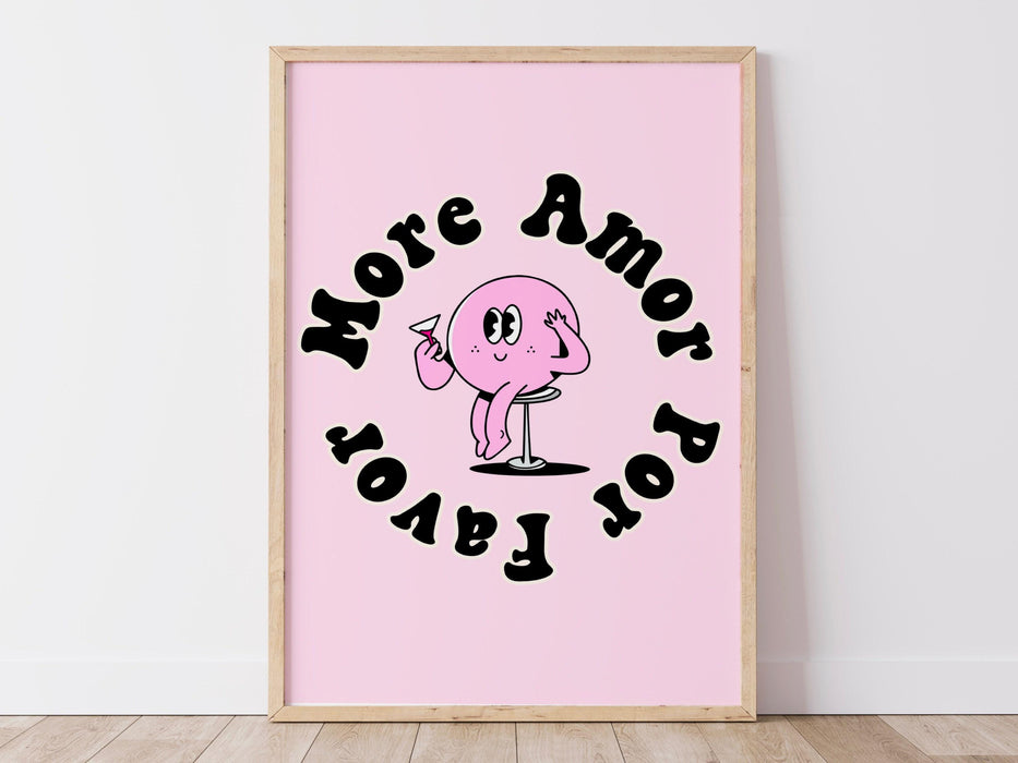 Trendy print, retro wall art, minimalist retro mascot wall art pink aesthetic print, pink print, funny art positive affirmation, digital art
