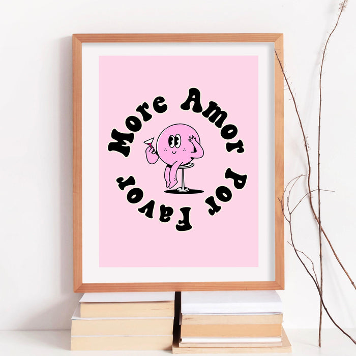 Trendy print, retro wall art, minimalist retro mascot wall art pink aesthetic print, pink print, funny art positive affirmation, digital art