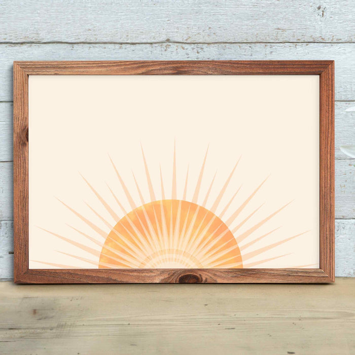 Sunrise wall art, boho horizontal sun print, yellow sun poster, boho art print, sunset print, sun nursery print, colorful sun, boho wall art