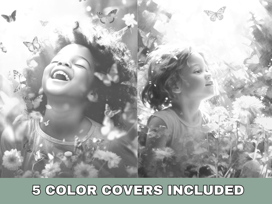 Secret garden | delicate printable adult grayscale colouring book pages | set of 25 printable coloring in pages instant digital download pdf