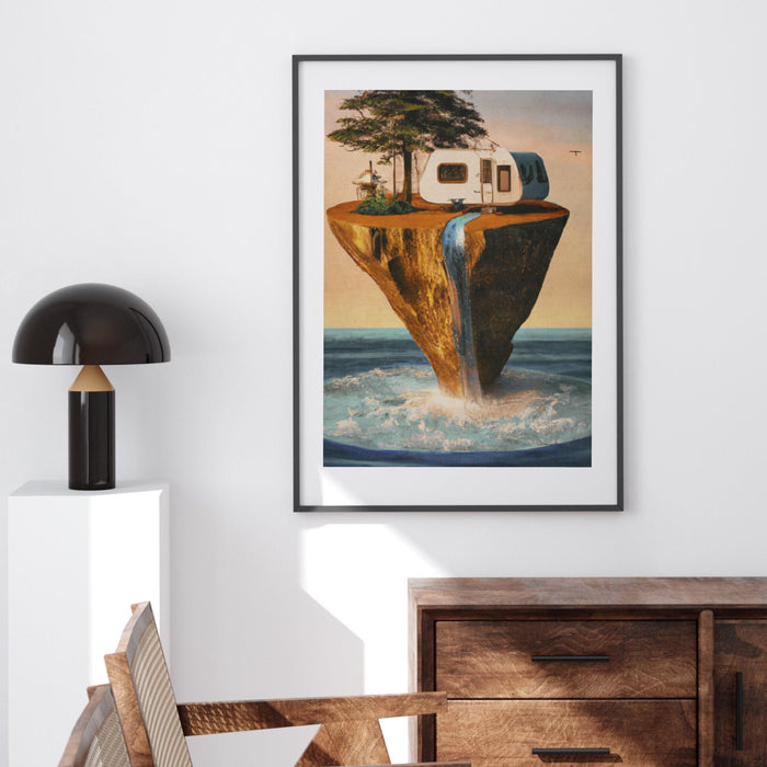 Rv gift for men, funny gift for camper, mountain art, happy camper, adventure wall art, farmhouse camper, freedom camping printable caravan