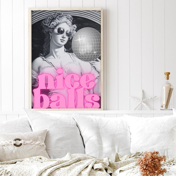 Retro wall art | funny print | black and white wall art | girly print | disco ball girls drinking poster | trendy dorm room decor printables