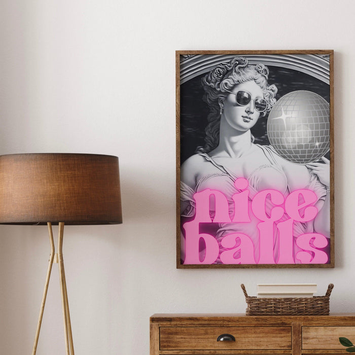 Retro wall art | funny print | black and white wall art | girly print | disco ball girls drinking poster | trendy dorm room decor printables