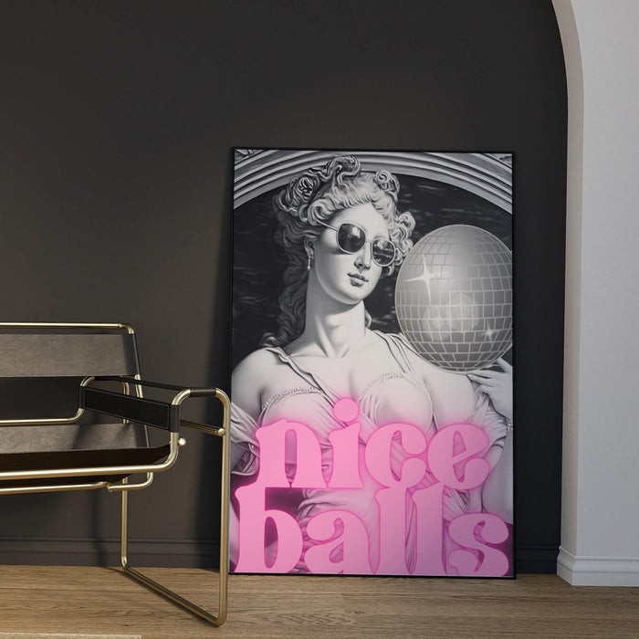 Retro wall art | funny print | black and white wall art | girly print | disco ball girls drinking poster | trendy dorm room decor printables