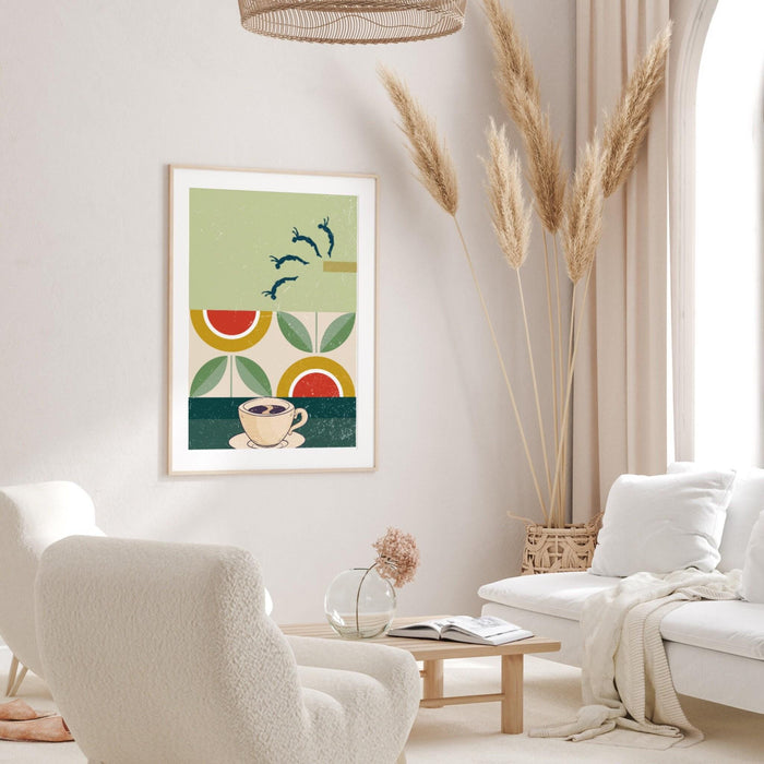 Retro art, coffee print, coffee poster, coffee wall art, coffee gifts, coffee lovers gift, syfi,retro decor