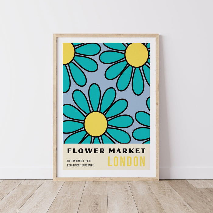 Printable set of 3 prints, flower market prints, 70's wall art, trendy, retro print, set of three wall art, gallery wall bundle,