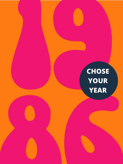 Printable custom year retro orange and pink art print/poster/wall decor - digital download retro trendy aesthetic wall art, custom  print