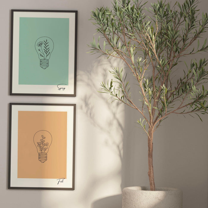 Pink flower market digital download, 70s style poster, 60s flower print, orange pink decor, botanical wall art, printable set of 4, line art