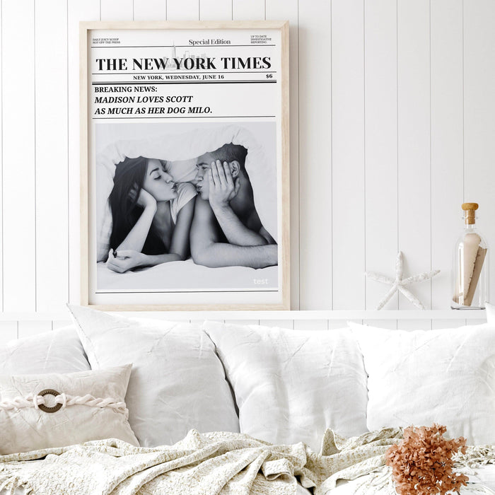Newspaper print customized personal gift custom engagement gift for friend gift for daughter trendy newspaper print instant digital download