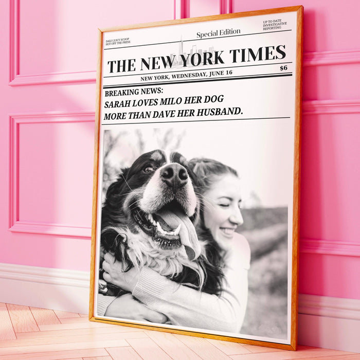 Newspaper print customized personal gift custom engagement gift for friend gift for daughter trendy newspaper print instant digital download