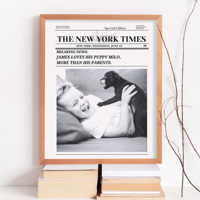 Newspaper print customized personal gift custom engagement gift for friend gift for daughter trendy newspaper print instant digital download