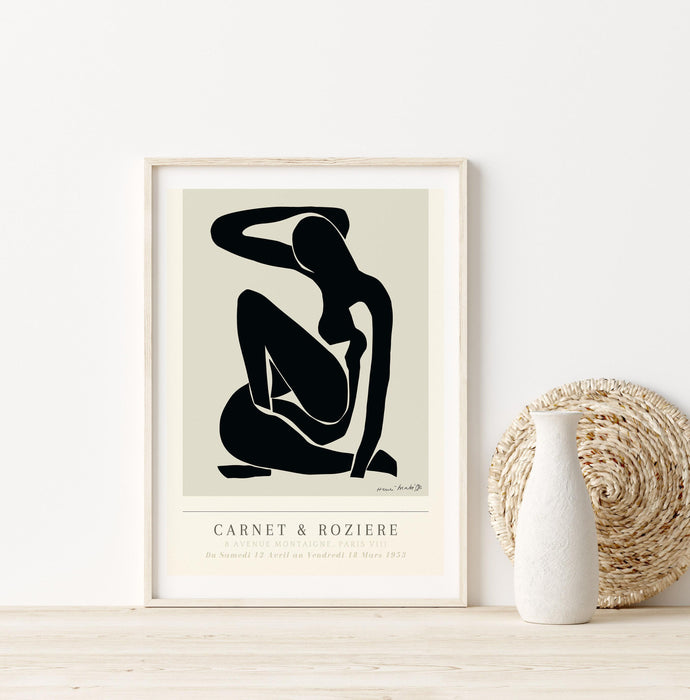 Matisse print set of 3, modern print set, minimalist gallery wall, beige decor, abstract wall art, black and white wall art, set of wall art