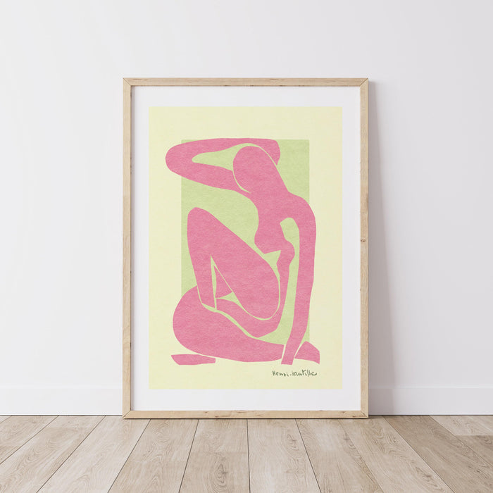 Matisse pink wall decor, pink wall decor, green wall decor, pink green wall art, matisse wall art, matisse print, pink green print, matisse