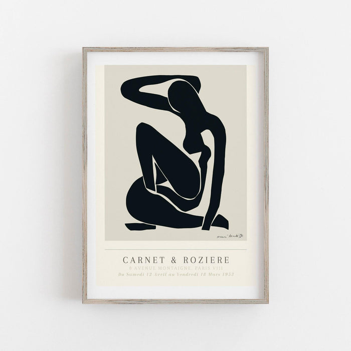 Matisse decor, matisse art print, matisse the cut outs, matisse black woman, matisse art decor, matisse, black and white print, digital art