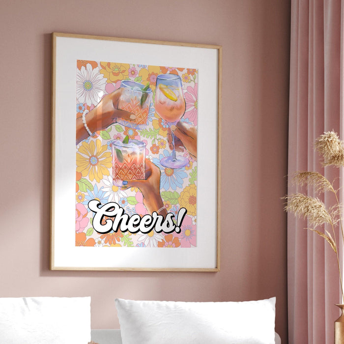 Just one more, digital download, martini art-retro print-cheers art print-trendy art-70s art print-girly-cocktail art -preppy bar cart art