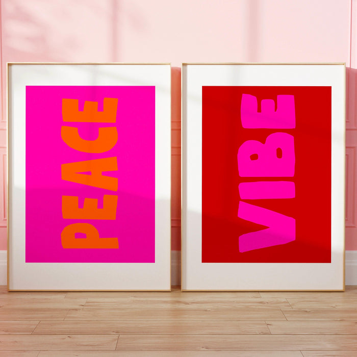 Hot pink orange poster, maxximalist large pink wall art, digital artwork,printable, girly dorm room art trendy retro digital download