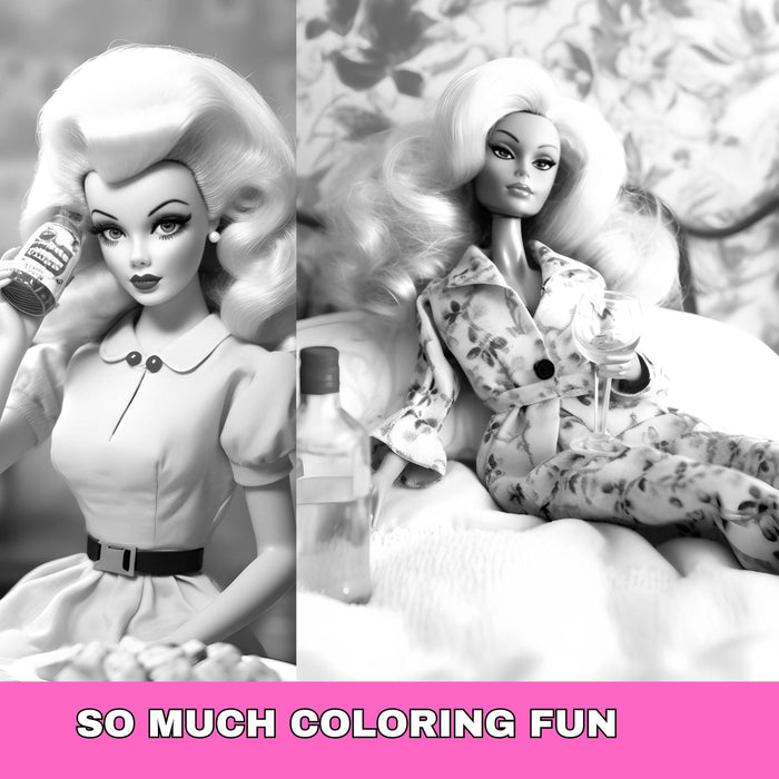 Funny colouring book pages, printable adult grayscale | set of 10 printable coloring in pages instant, gift for bestie, digital download pdf