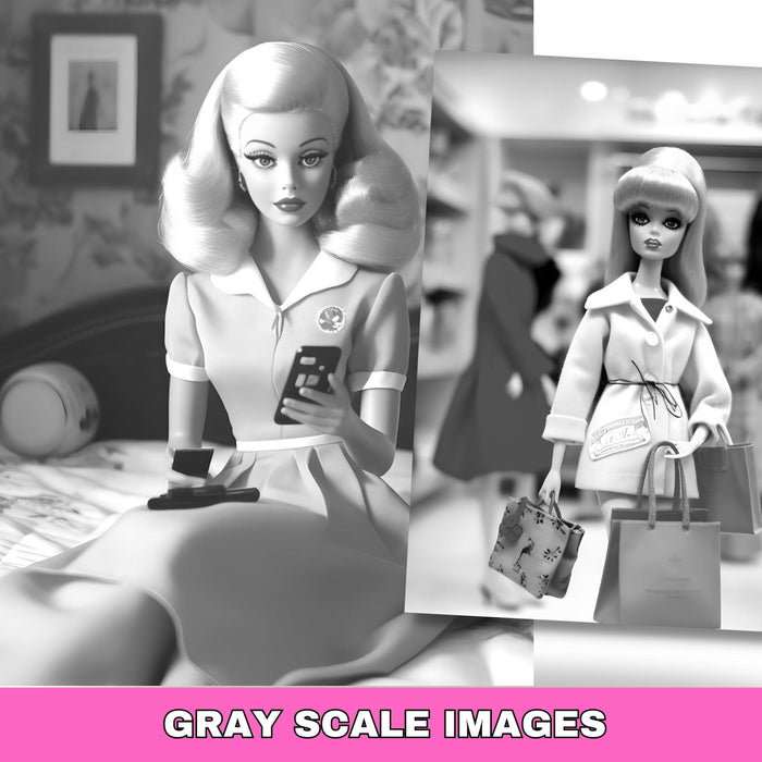 Funny colouring book pages, printable adult grayscale | set of 10 printable coloring in pages instant, gift for bestie, digital download pdf