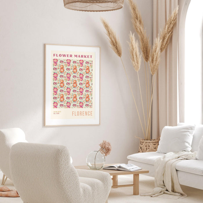 Flower market print, botanical wall art, floral drawing posters, florence wall art, florence print, digital download prints, flower market