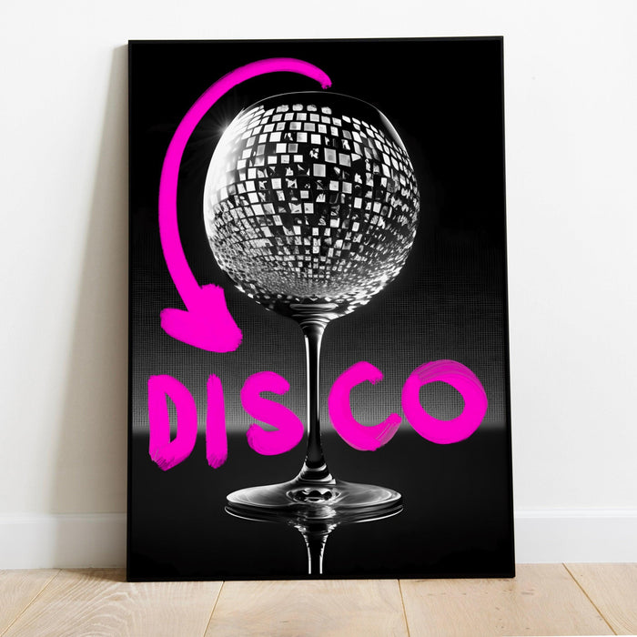 Fashion girl print | disco print | girls drinking print | fashion wall art | stylish wall art | black and white art | funky prints | bar art