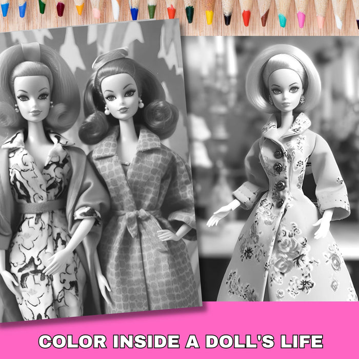 Fashion girl gift, printable adult grayscale colouring book, grayscale, gift for bestie, coloring in pages instant digital download pdf