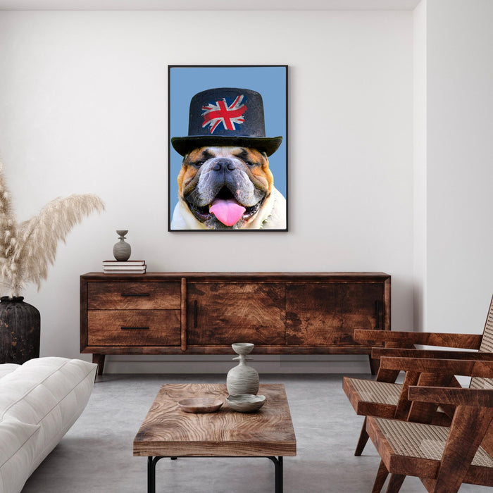 Dog print, english bulldog picture, dog wall art, bulldog gifts, funny dog print, gift for pet lovers, dog portrait, game room wall decor