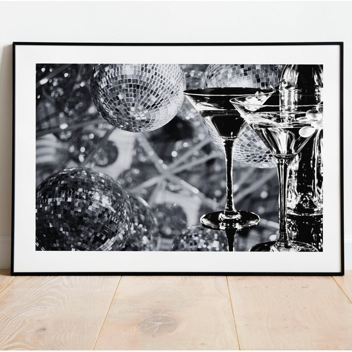 Disco dancing, apartment gallery wall, trendy bar cart art, set of 5, aesthetic print, disco poster,black  white prints, digital art