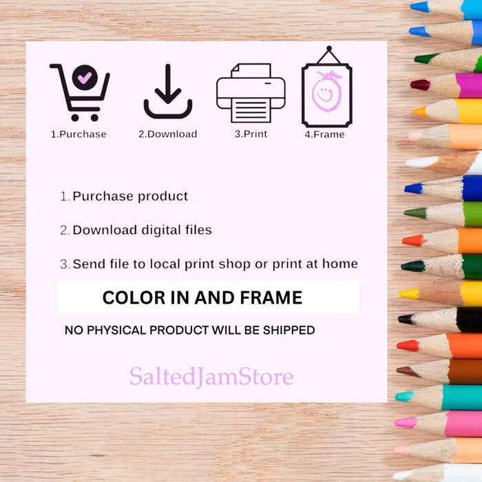 Delicate fairy princess coloring page | fantasy coloring book, adult + kids, instant download - grayscale page - gift, printable pdf, png