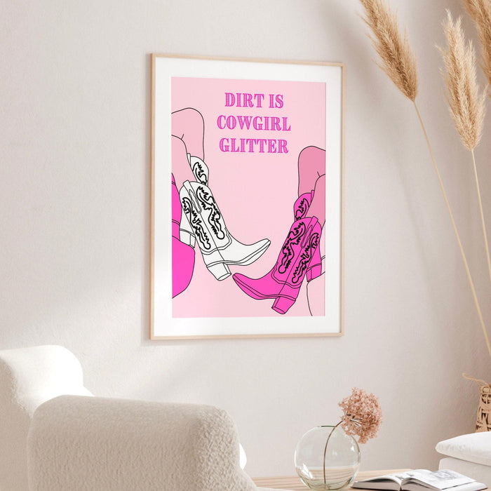 Cowgirl wall art | cute western decor | cowgirl boot print | preppy wall art digital download | cowgirl boots, cowgirl quote, preppy art