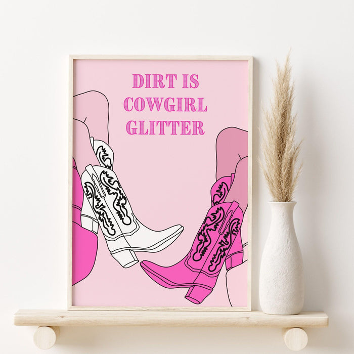 Cowgirl wall art | cute western decor | cowgirl boot print | preppy wall art digital download | cowgirl boots, cowgirl quote, preppy art